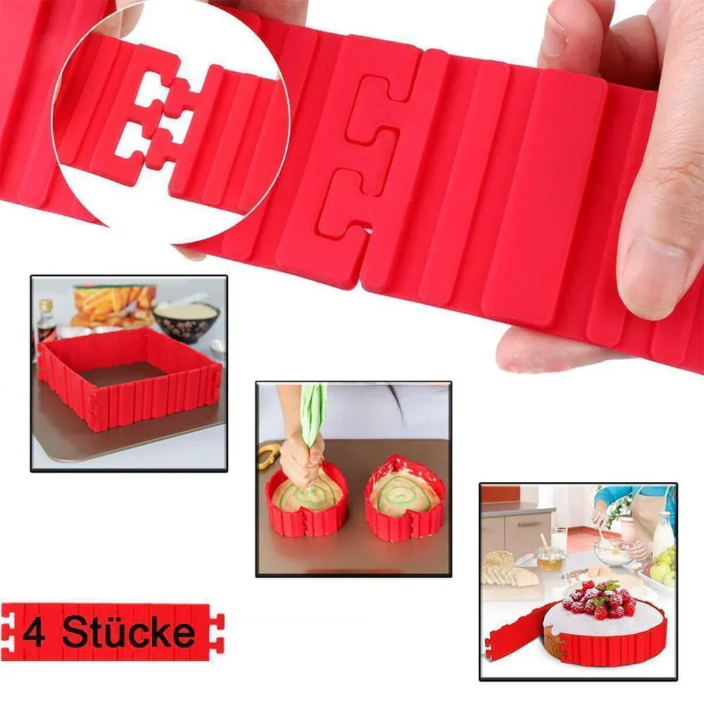 4 - Piece Silicone Baking Tin Set for Creative Cakes