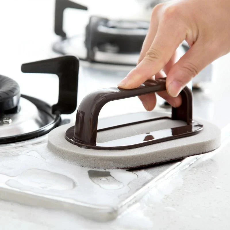 Cleaning sponge brush for stubborn dirt