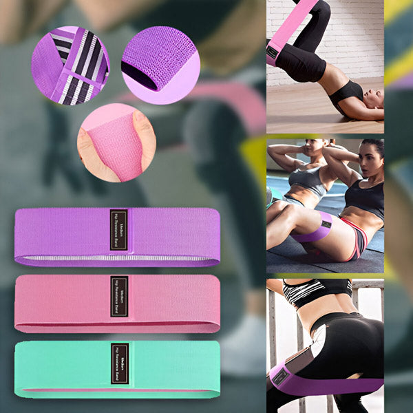 Extremely Durable and Non - Slip Fitness Bands (3 Pieces)