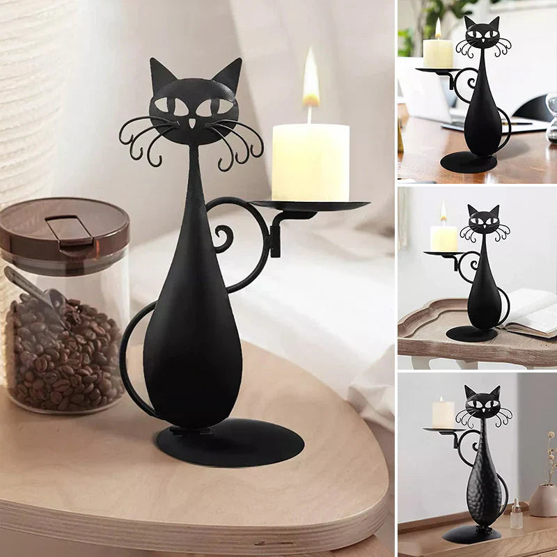 Decorative Candle Holder in the Shape of a Cat