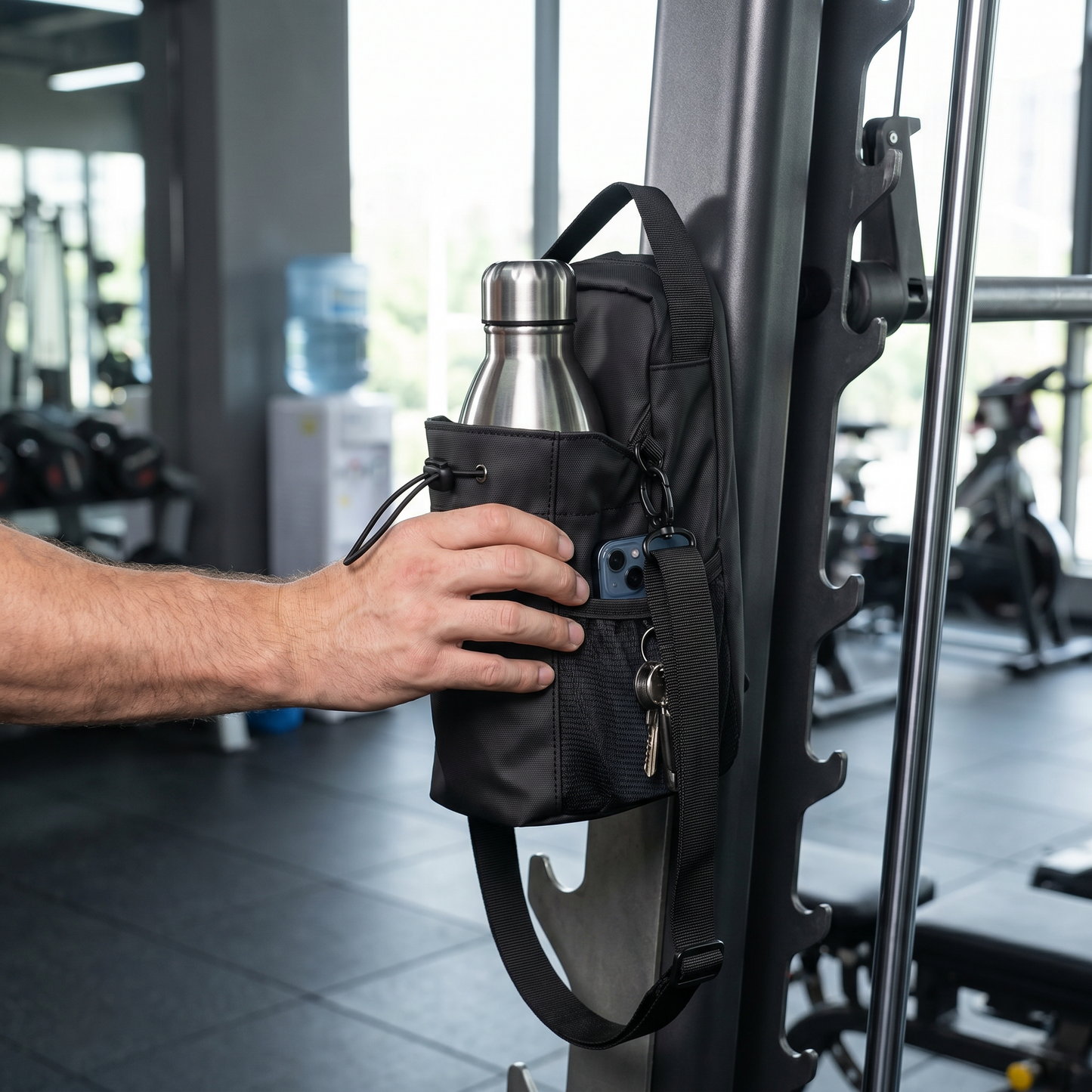Magnetic Water Bottle Holder Bag with Strong Grip for Gym and Active Use