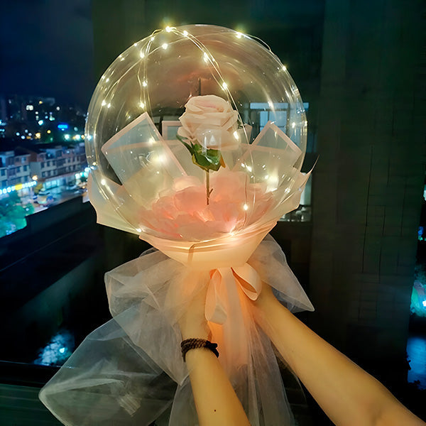 Magical Led Balloon with Eternal Rose