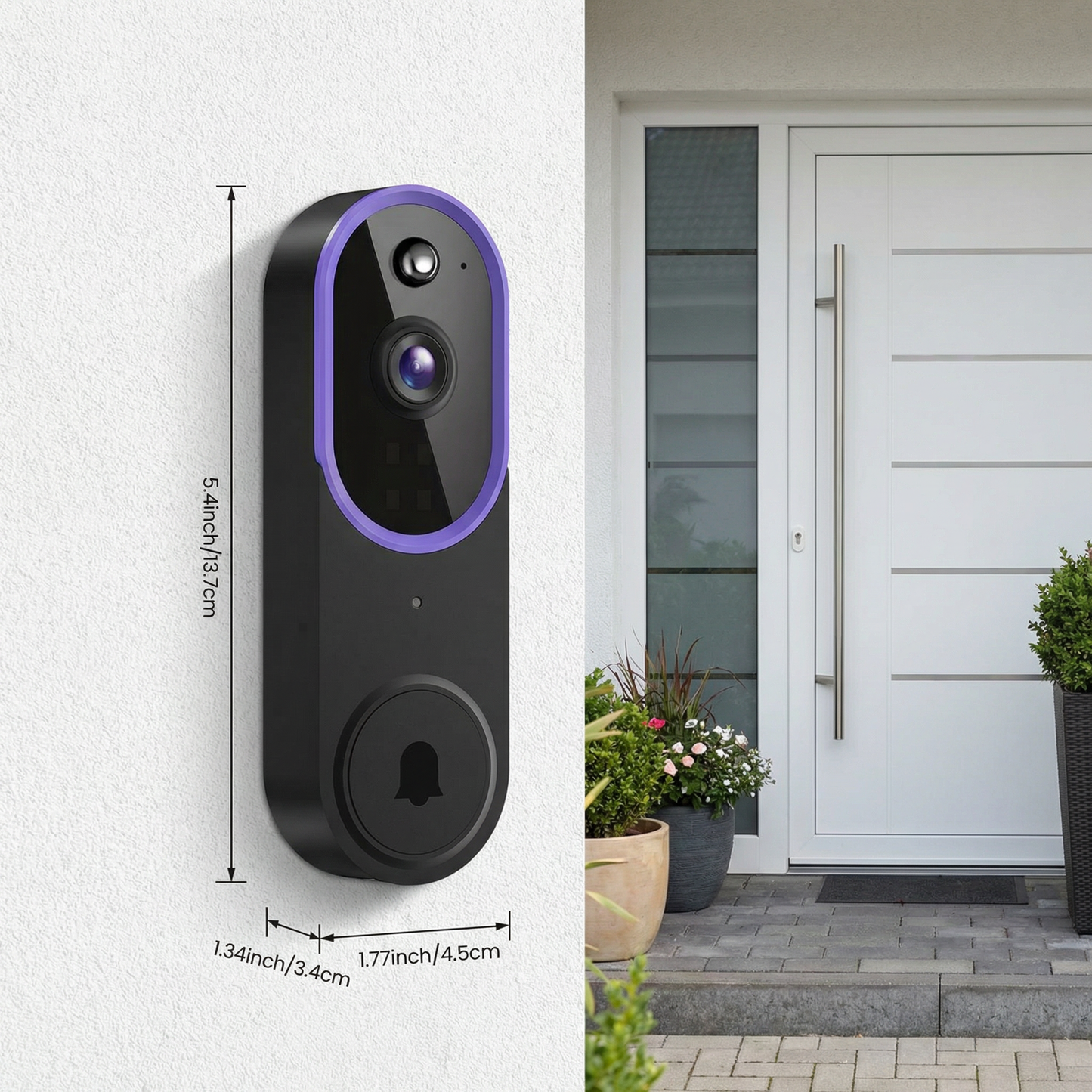 Wireless Smart Video Doorbell Camera – HD Security with Two-Way Talk & Motion Alerts