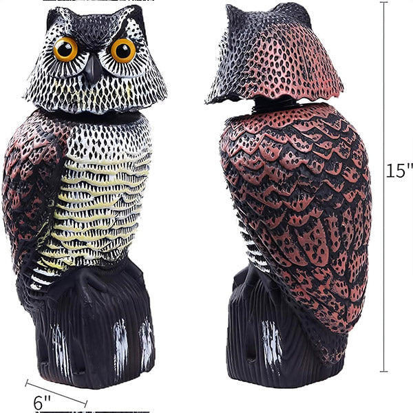 Natural Garden Owl with Swivelling Head