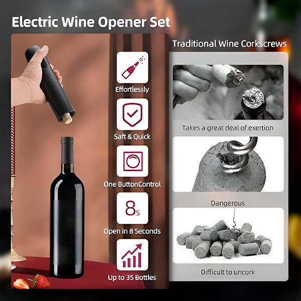 Electric Bottle Opener with Accessories