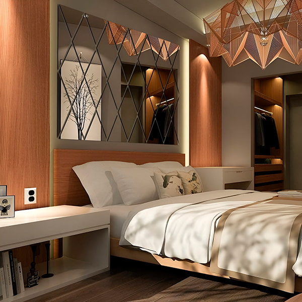 Modern 3d Mirrors in Diamond Shape (3 Pieces)
