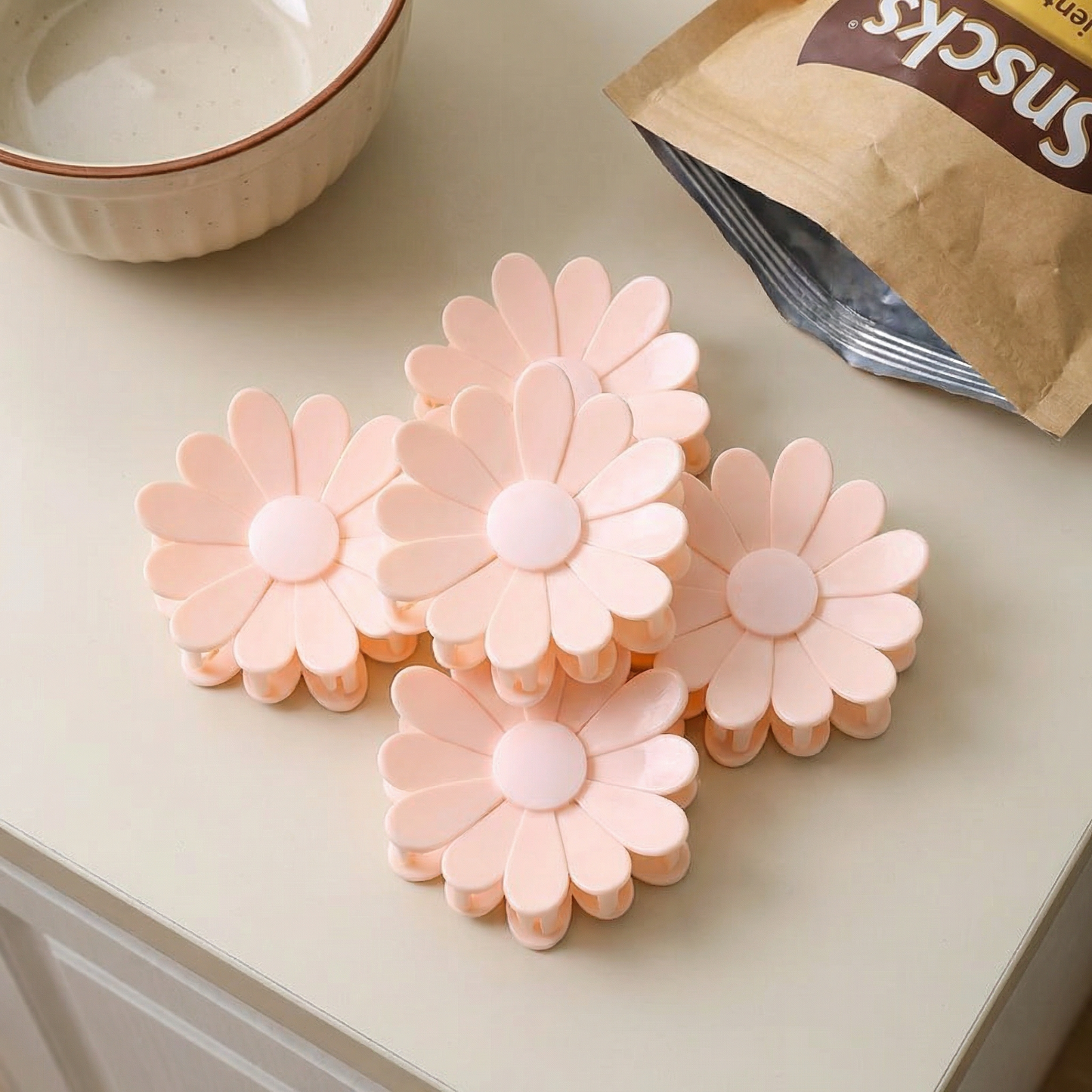 Flower Bag Sealing Clip – For Snacks & Food Storage (4-Pack)