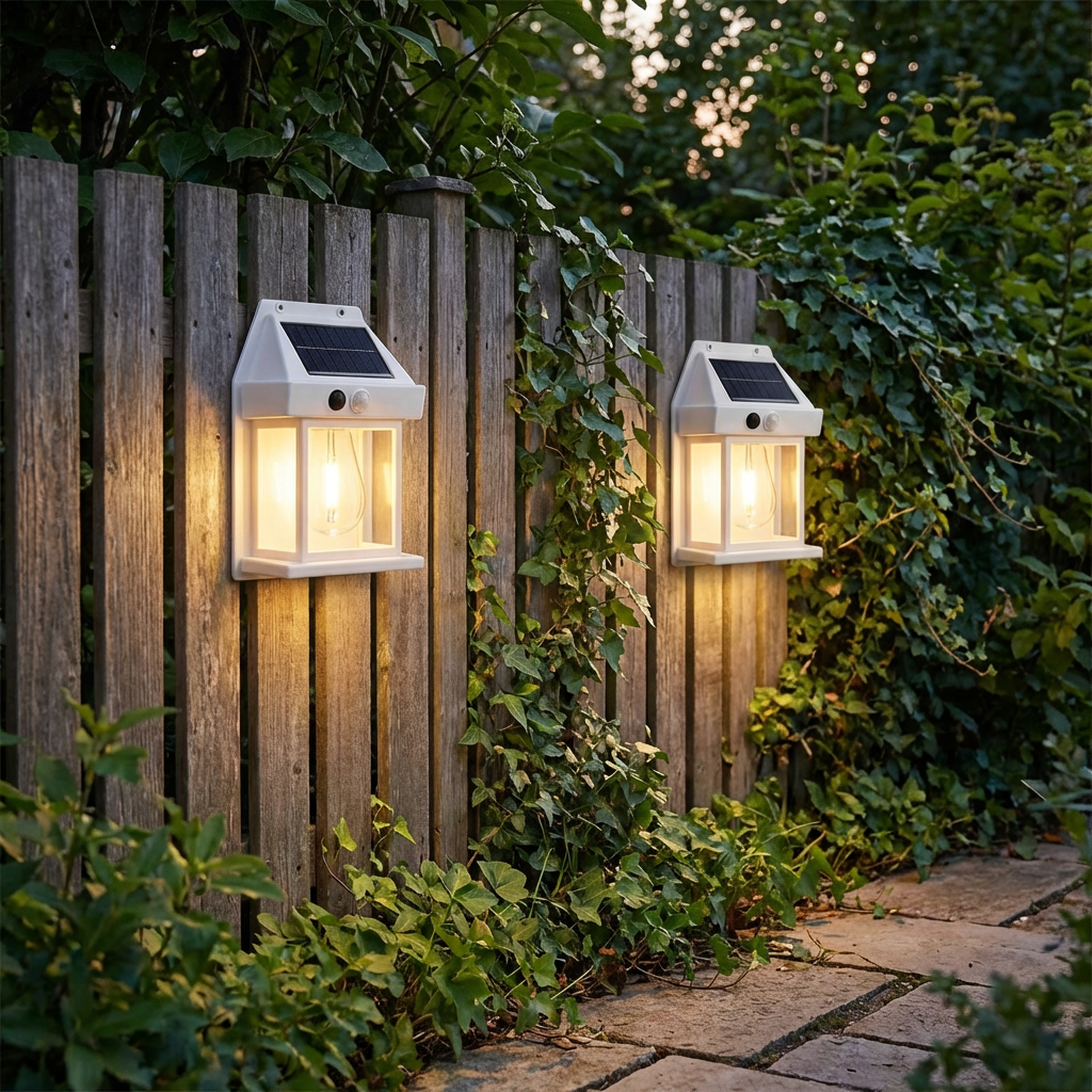 Solar LED Wall Light – Waterproof Outdoor Lamp with Light Sensor for Garden, Yard and Fence (2 pieces)