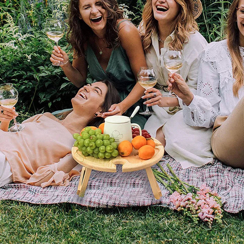 Folding Wooden Table for Picnics