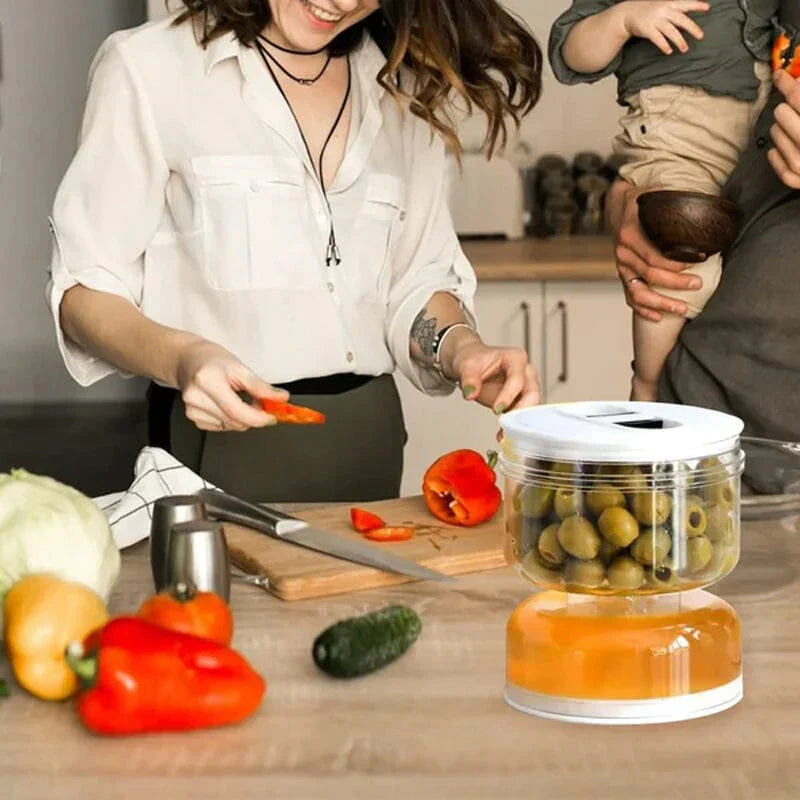 Practical Preserving Jar Container with Strainer Insert
