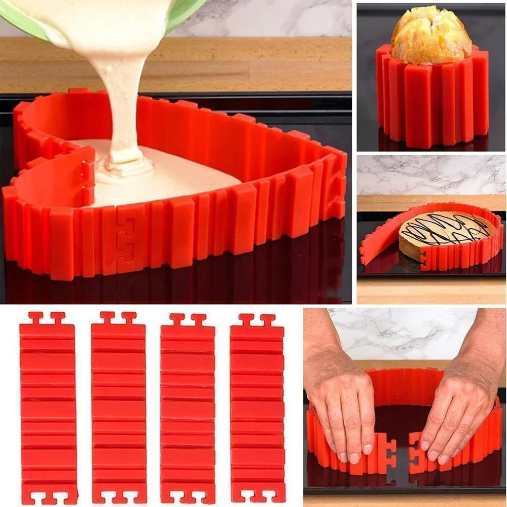 4 - Piece Silicone Baking Tin Set for Creative Cakes