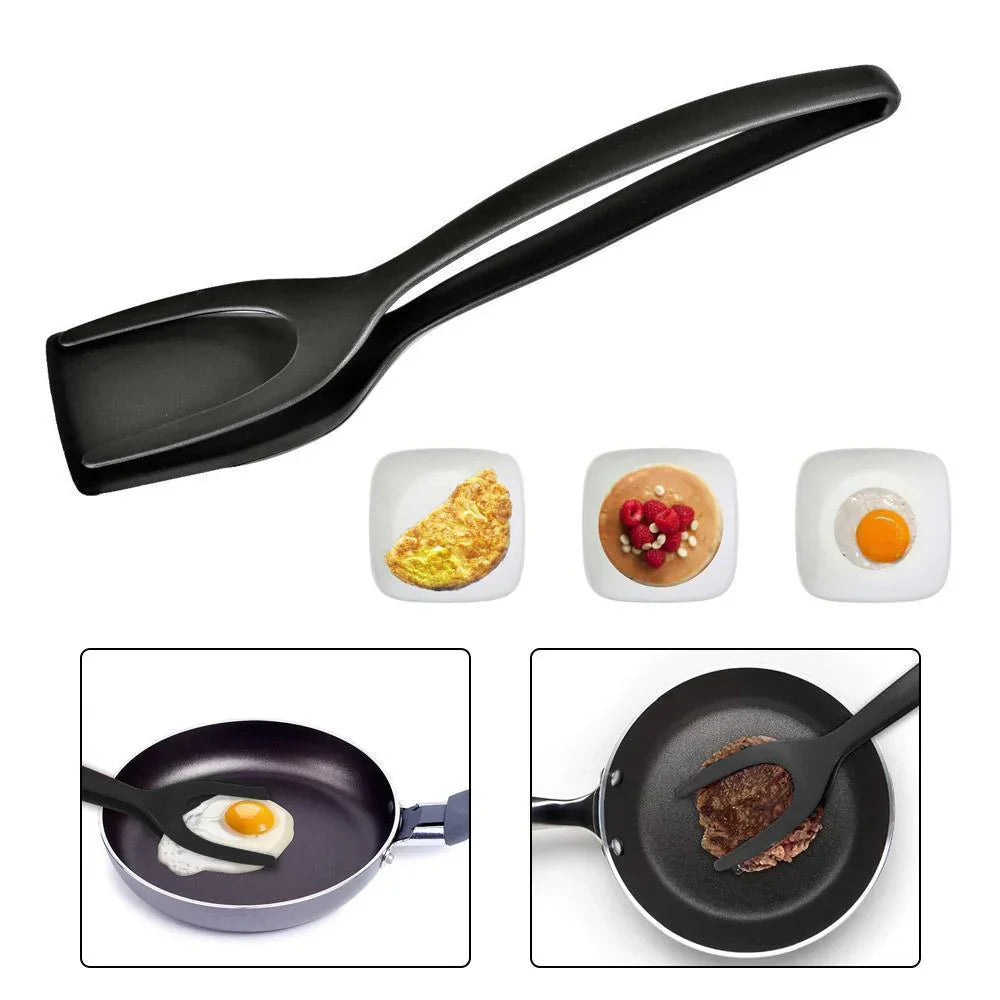 Multifunctional Kitchen Tongs with Spatula Function