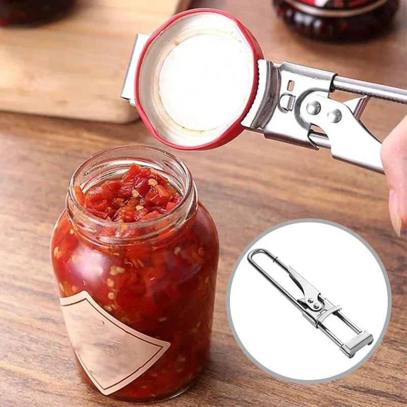 Adjustable Stainless Steel Can Opener for Different Sizes