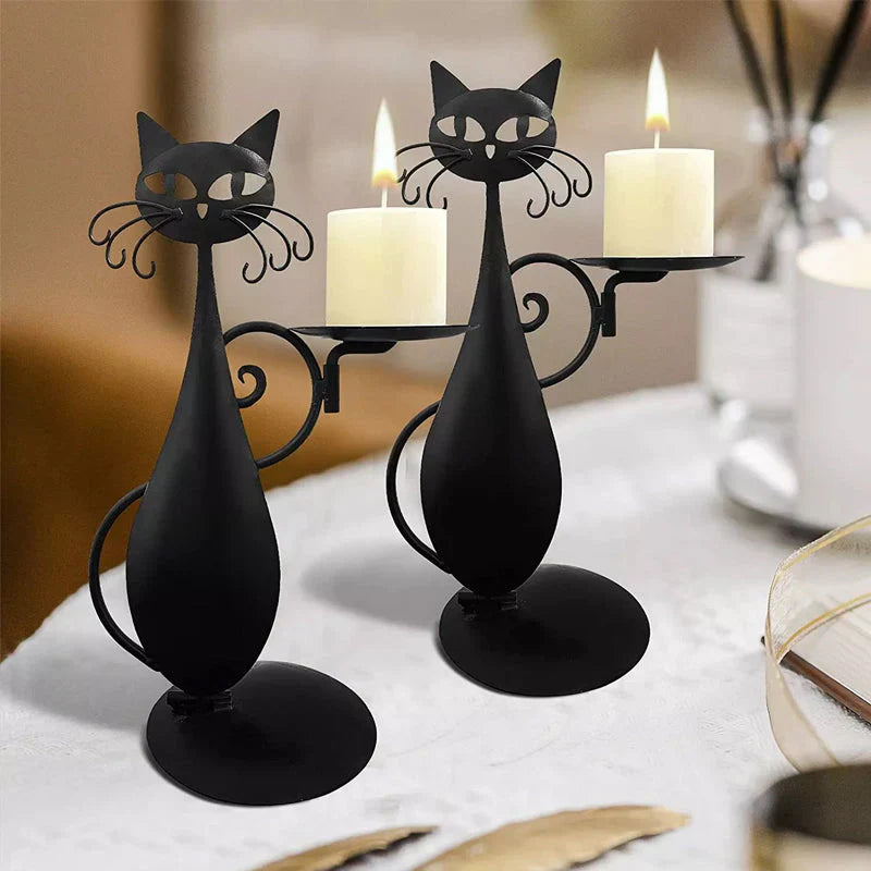 Decorative Candle Holder in the Shape of a Cat