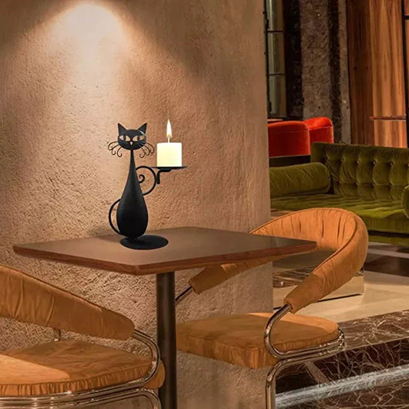 Decorative Candle Holder in the Shape of a Cat