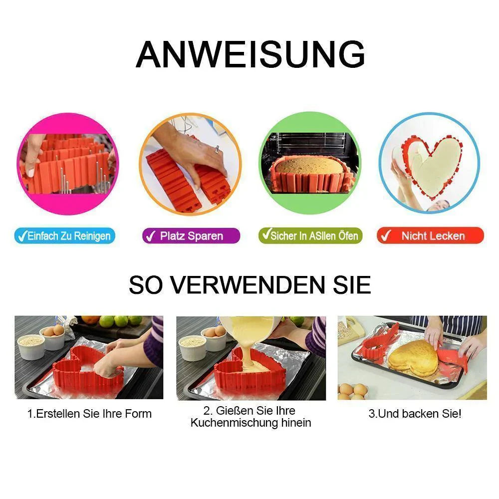 4 - Piece Silicone Baking Tin Set for Creative Cakes