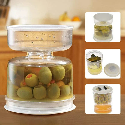 Practical Preserving Jar Container with Strainer Insert
