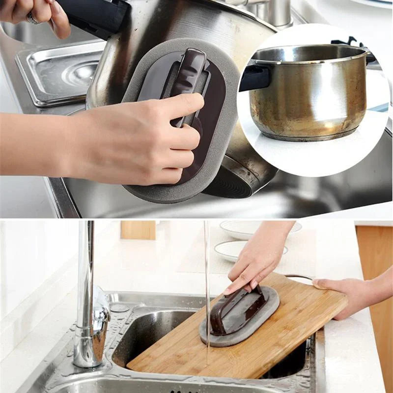 Cleaning sponge brush for stubborn dirt