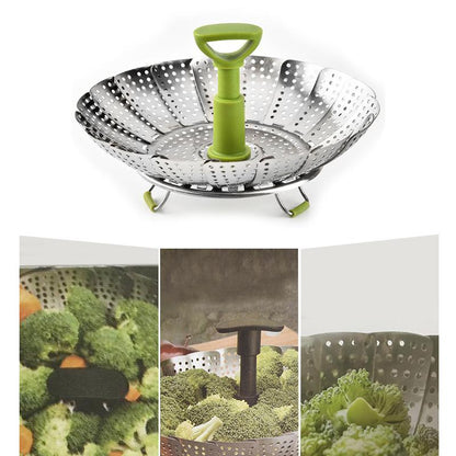 Space - Saving Stainless Steel Steamer Basket for Folding