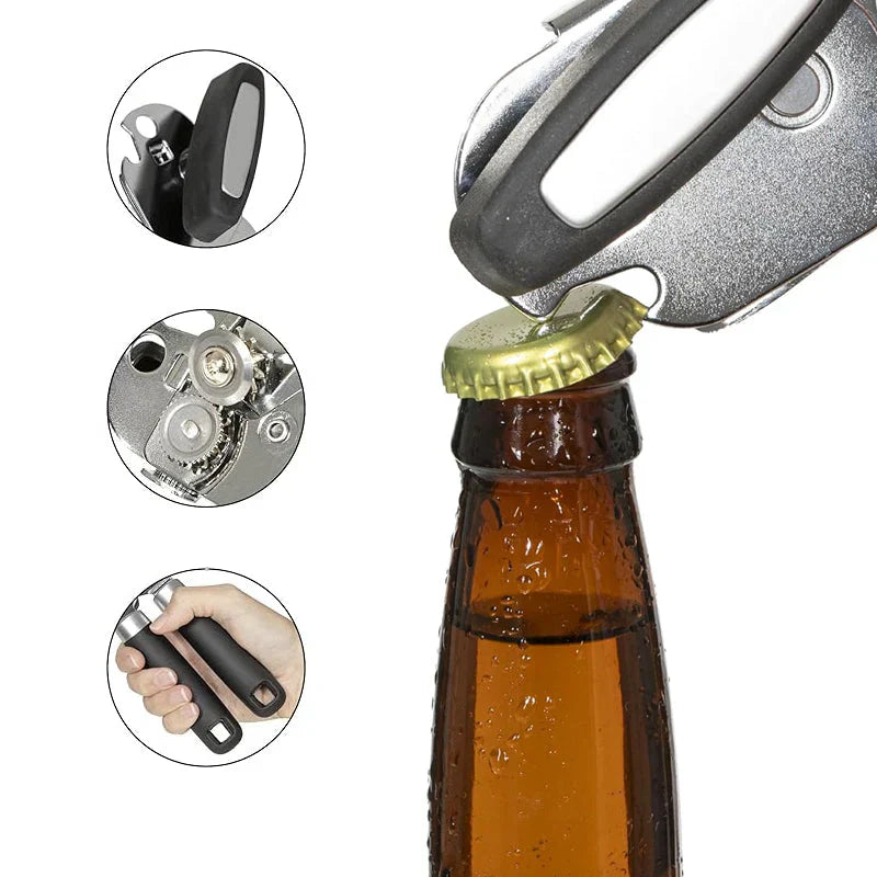 High - Quality Stainless Steel Can Opener with Multiple Functions