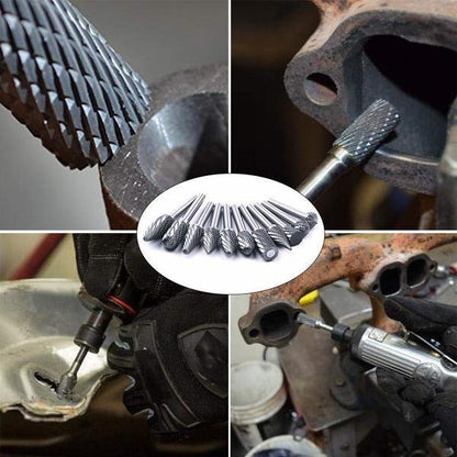 Precise Tungsten Steel Grinding Heads (10 Pieces)