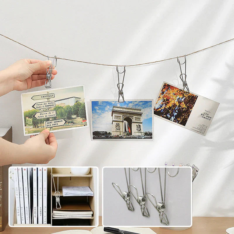Stainless Steel Hook Clips for Versatile Applications (10 Pieces)