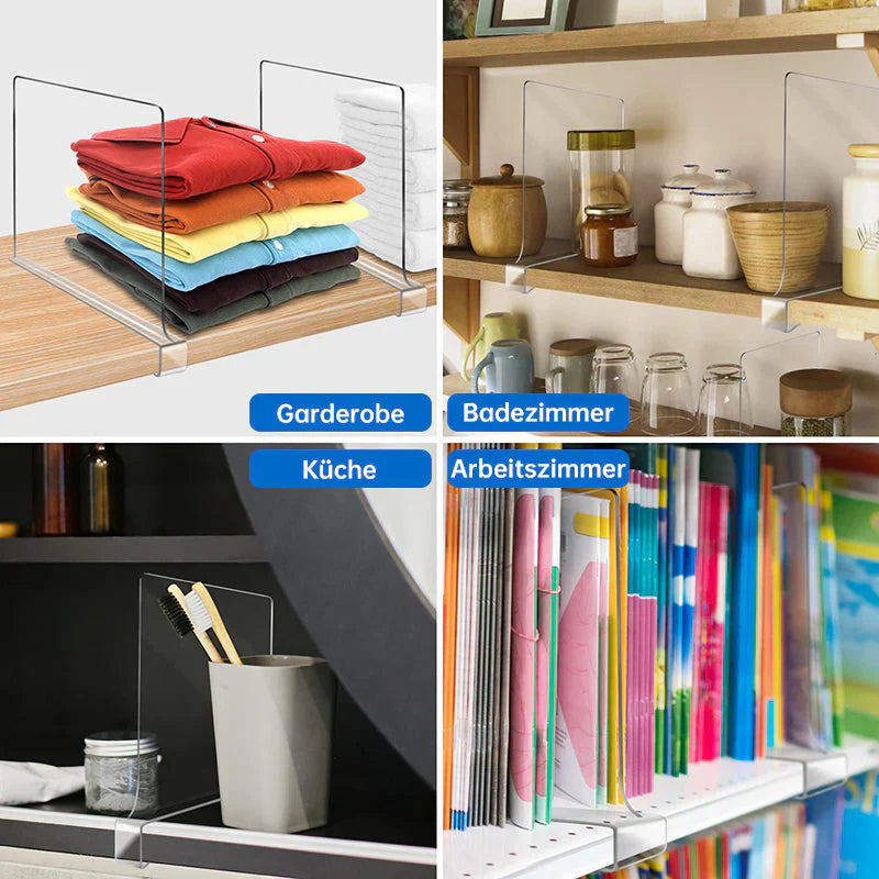 Acrylic Shelf Dividers for Neatly Organised Cupboards