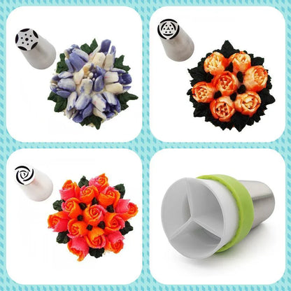 Stainless Steel Piping Nozzle Set for Creative Cake Decorating (13 Pieces)