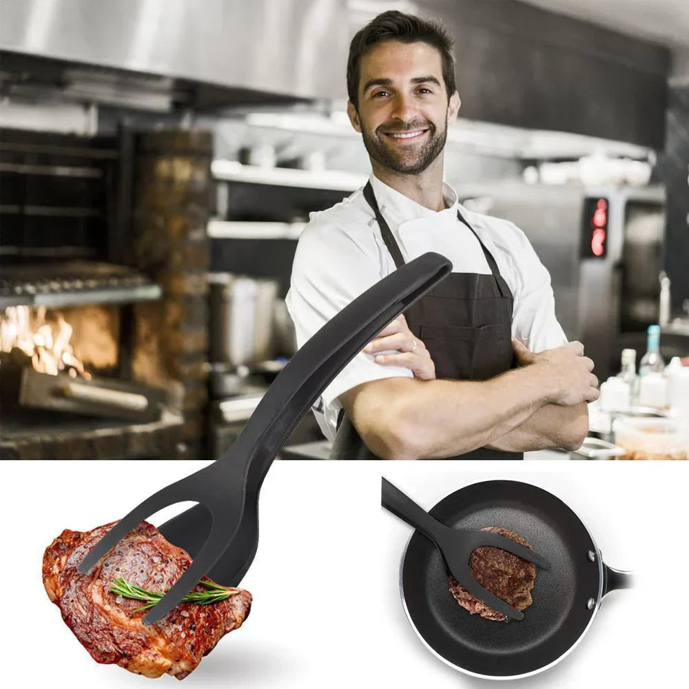 Multifunctional Kitchen Tongs with Spatula Function