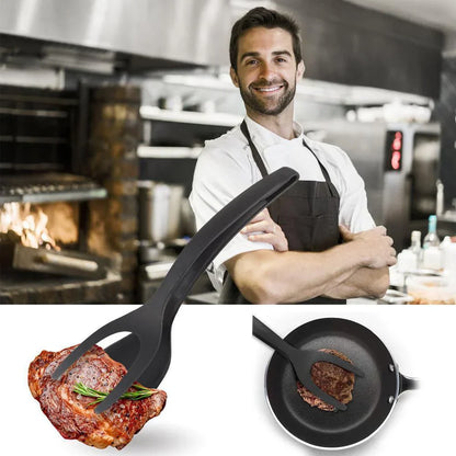Multifunctional Kitchen Tongs with Spatula Function