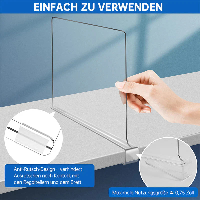 Acrylic Shelf Dividers for Neatly Organised Cupboards