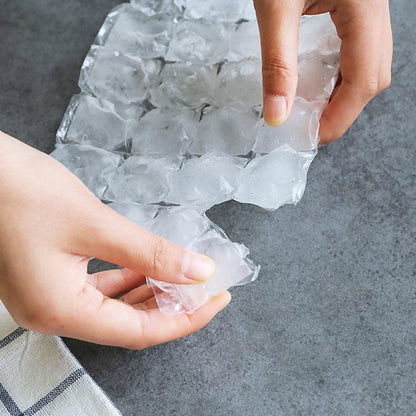 Ice Cube Bag with Self - Closing Fastener