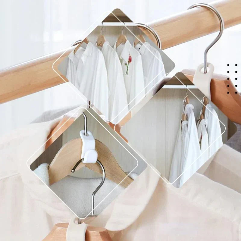 Space - Saving Connecting Hooks for Clothes Hangers (6 Pieces)