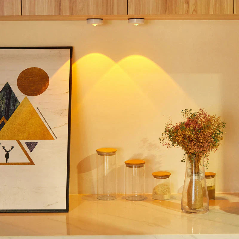 Under - Cabinet Light with Atmospheric Sunset Effect
