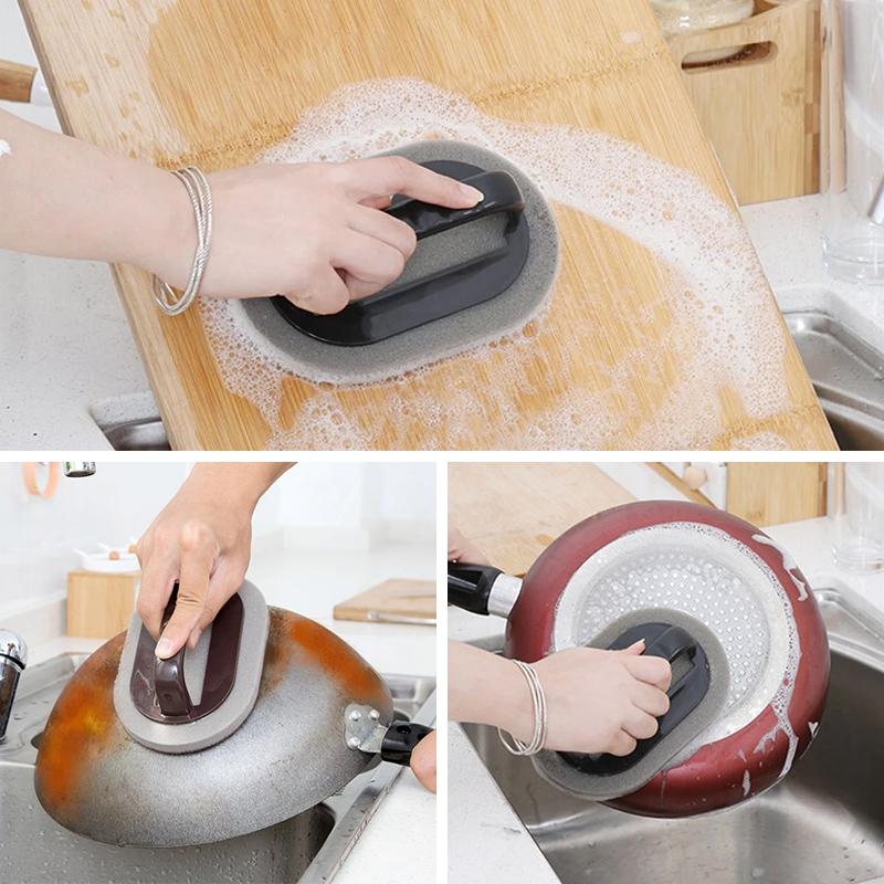Cleaning sponge brush for stubborn dirt