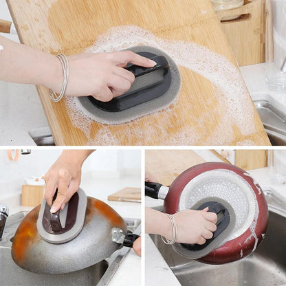 Cleaning sponge brush for stubborn dirt