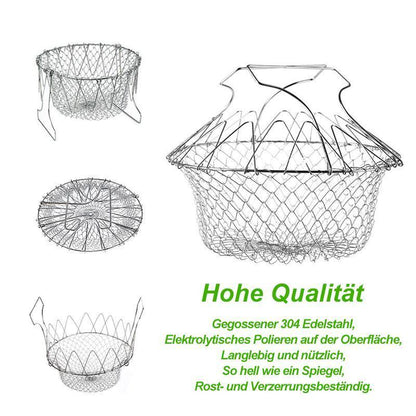 Flexible Stainless Steel Strainer Basket for Cooking & Deep - Frying