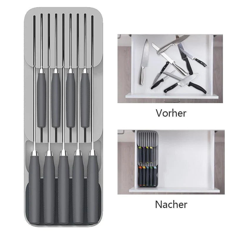 Secure Knife-Set Storage for Kitchen Drawers