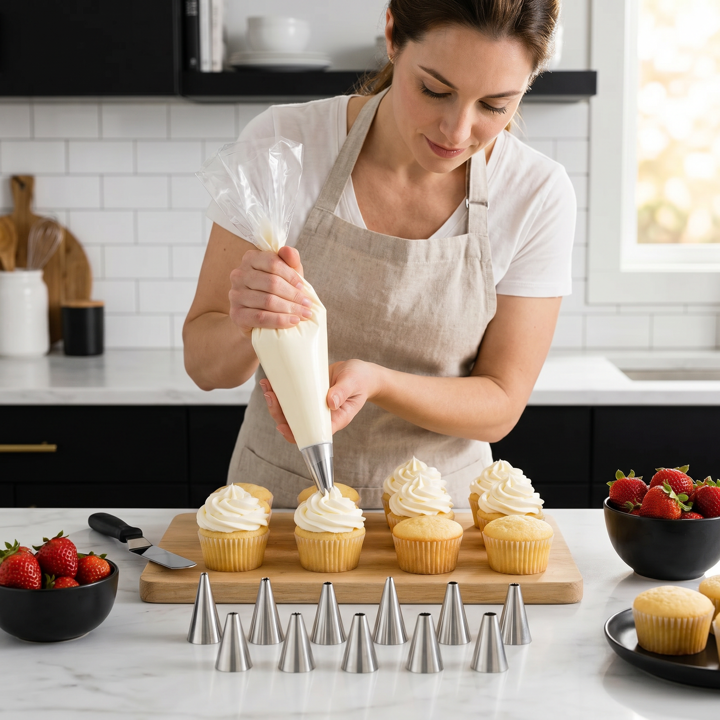 12-Piece Piping Tip Set – Precision Decorating for Cakes, Cupcakes & Macarons