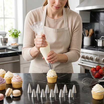 12-Piece Piping Tip Set – Precision Decorating for Cakes, Cupcakes & Macarons