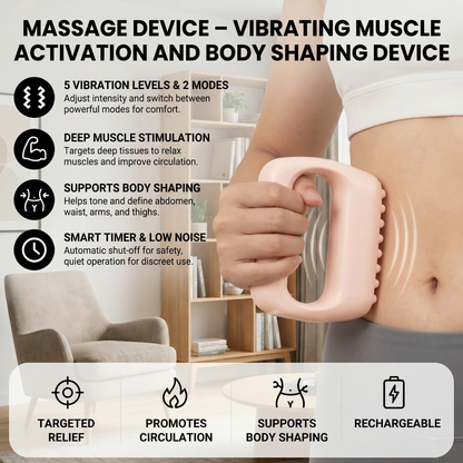 Fascia Massage Device – Vibrating Muscle Activation and Body Shaping Device for Abdomen, Waist and Full Body