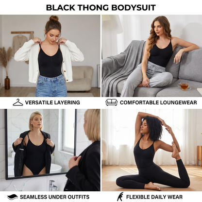 Backless Thong Shapewear Bodysuit – Seamless Tummy Control Design with Butt-Lifting Effect and Camisole Style