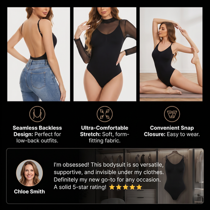 Backless Thong Shapewear Bodysuit – Seamless Tummy Control Design with Butt-Lifting Effect and Camisole Style