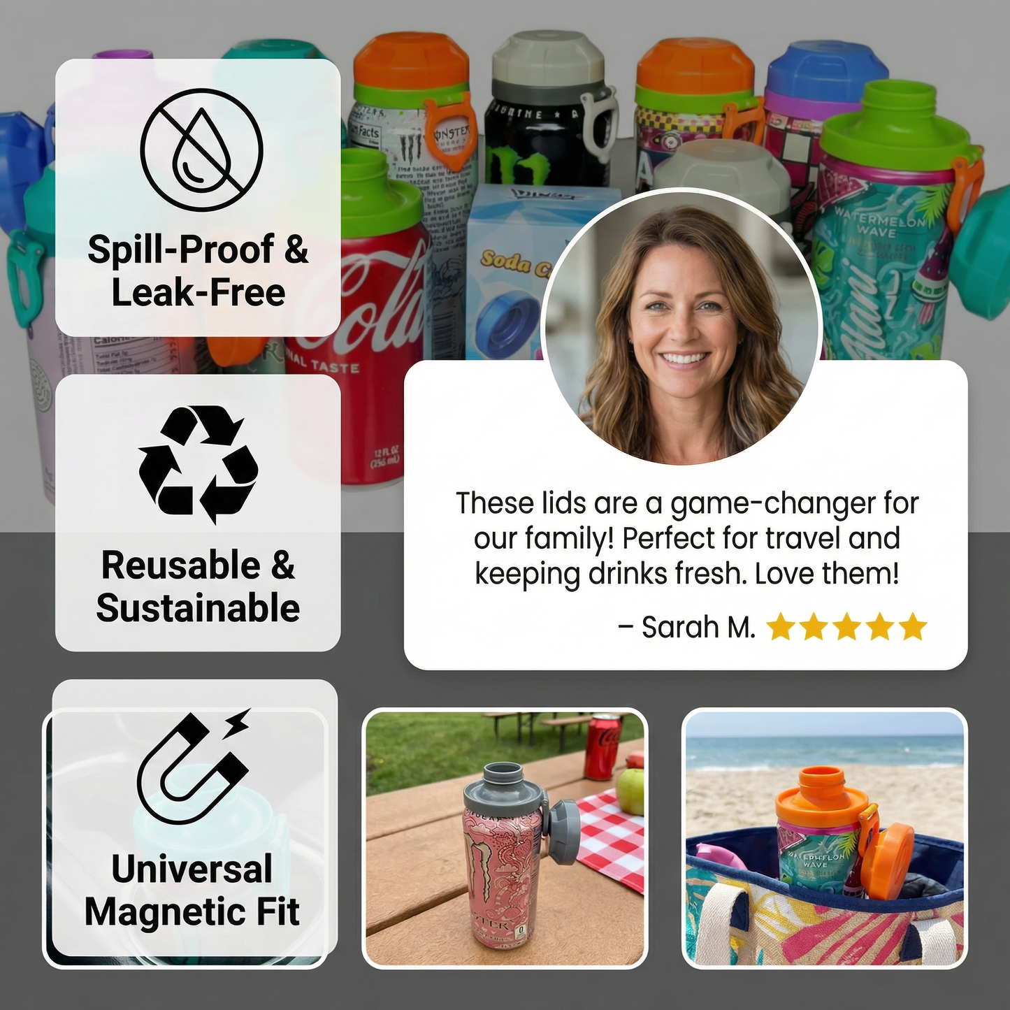 Magnetic Can Lids – Reusable Spill-Proof Covers for All Cans