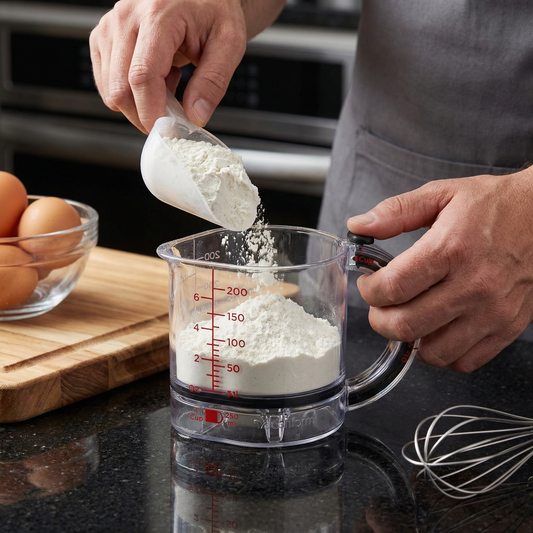 Adjustable Measuring Cup – Multifunctional Kitchen Tool with Scraper and Sealing Base