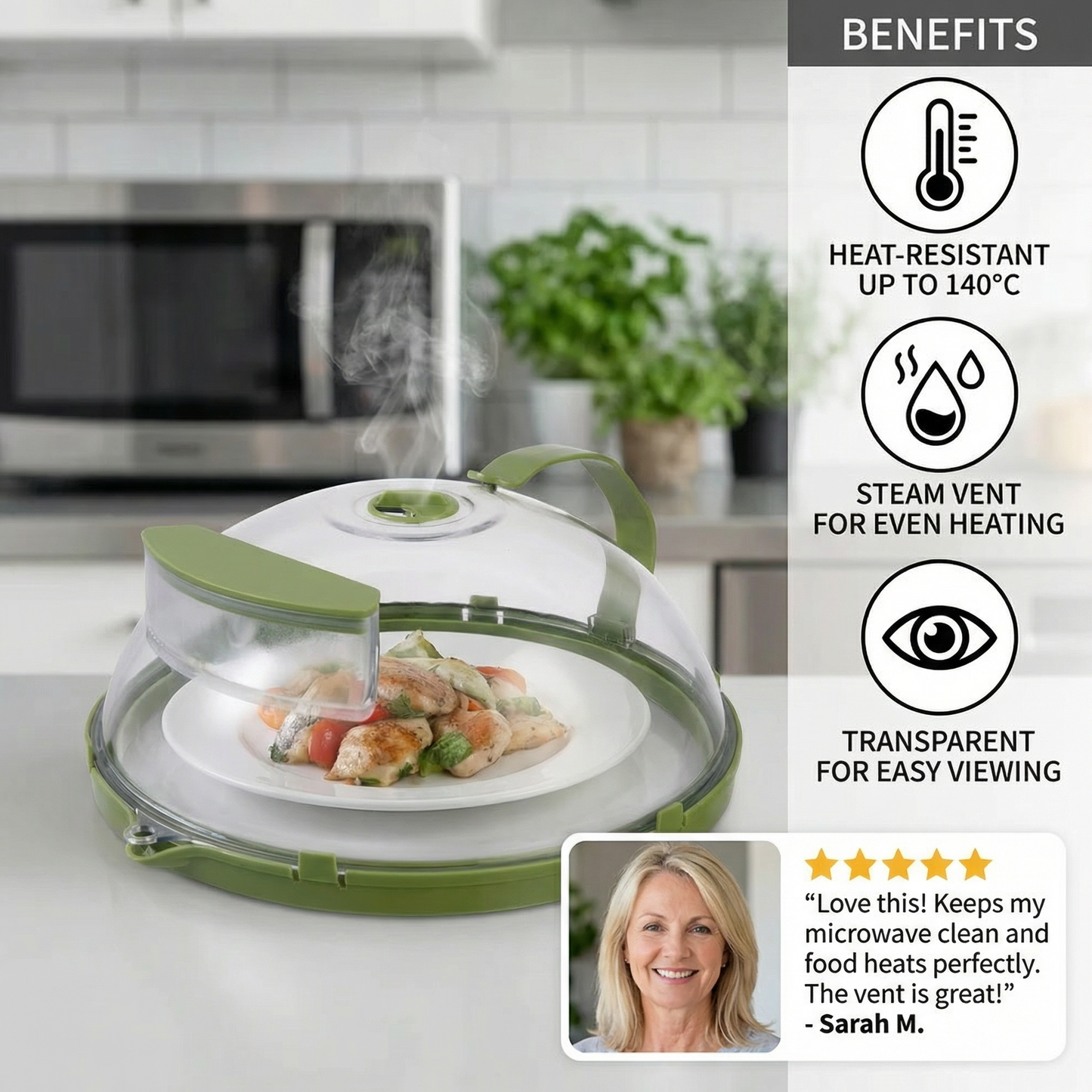 Microwave Cover – Heat-Resistant, Transparent and with Steam Vent