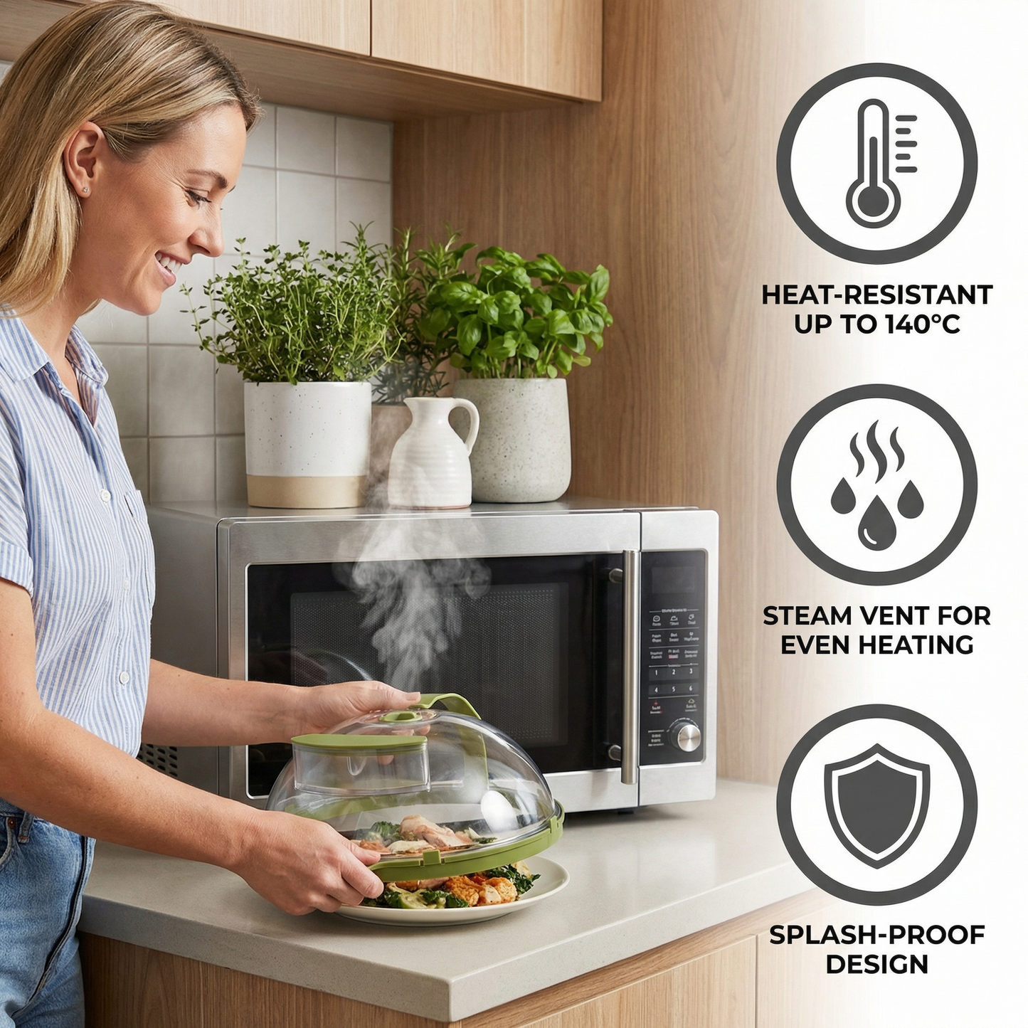 Microwave Cover – Heat-Resistant, Transparent and with Steam Vent