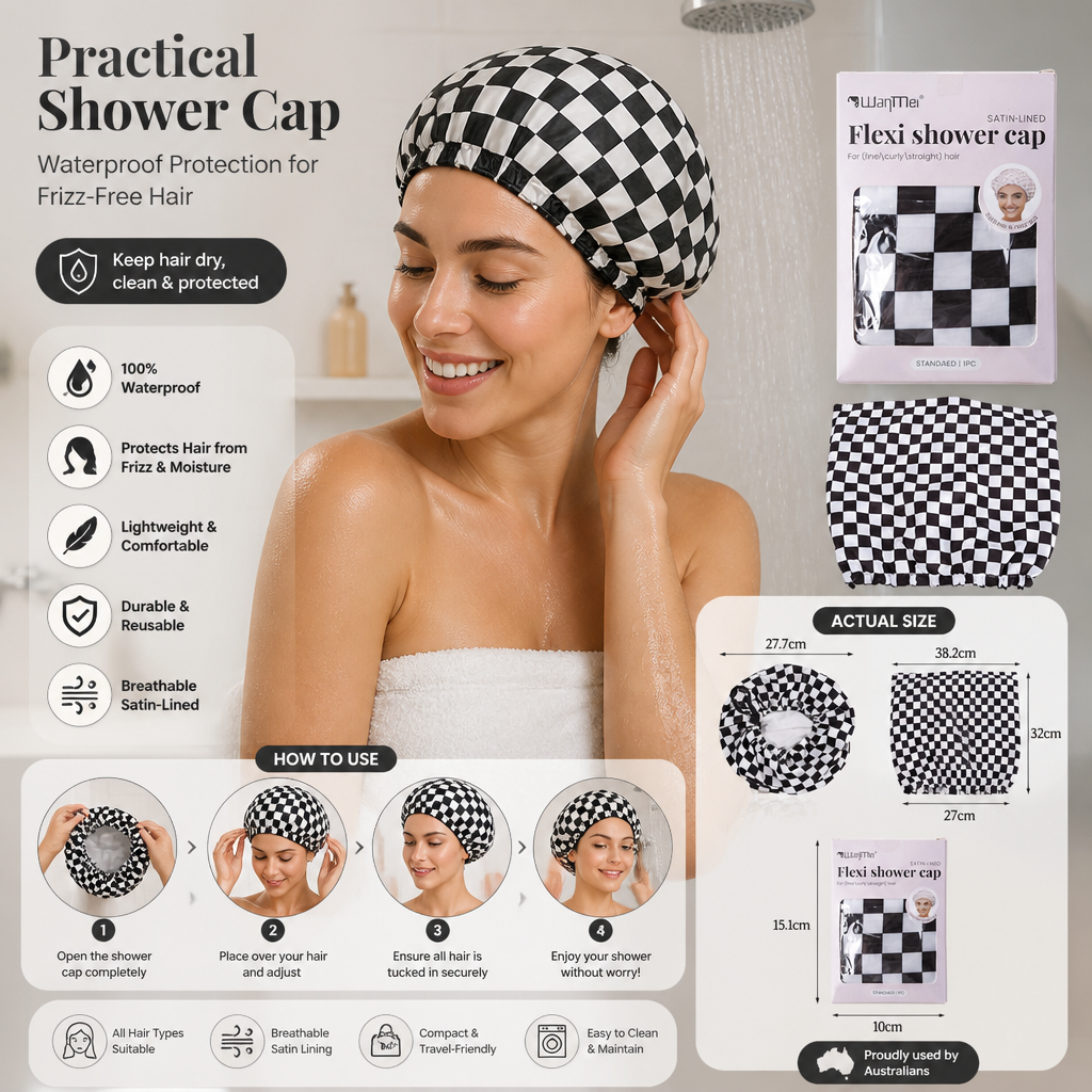 Practical Shower Cap – Waterproof Hair Care Cap to Protect Against Frizz & Moisture