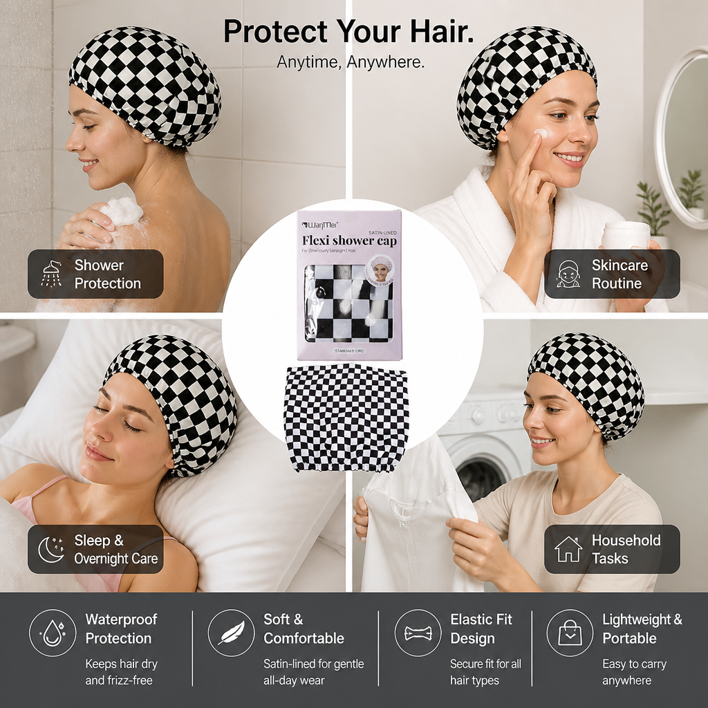 Practical Shower Cap – Waterproof Hair Care Cap to Protect Against Frizz & Moisture