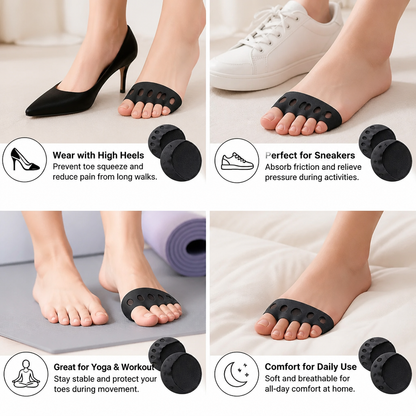 Women’s Toe Socks – Breathable Non-Slip Socks for High Heels & Maximum Comfort (4 pairs)